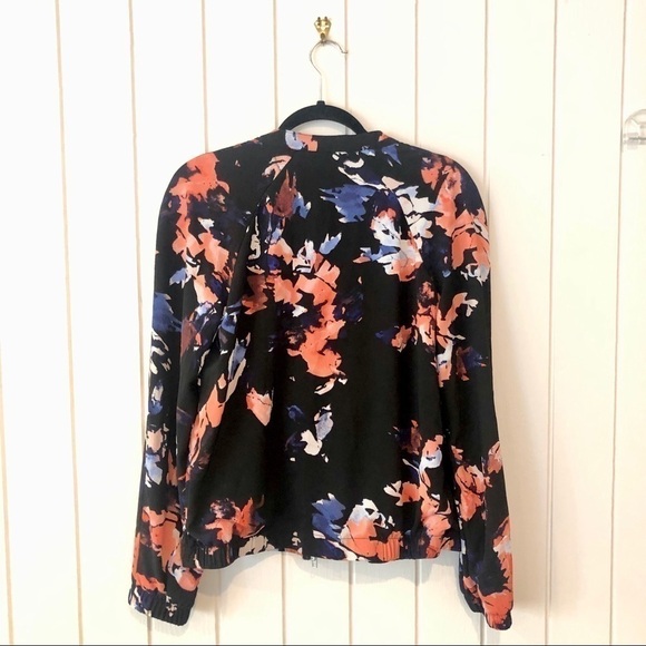 Apt. 9 Black Floral Bomber Jacket - Picture 6 of 6